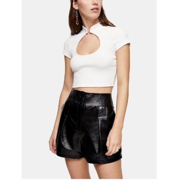 Topshop Tops - TOPSHOP Cutout Crop Tee